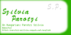 szilvia parotzi business card